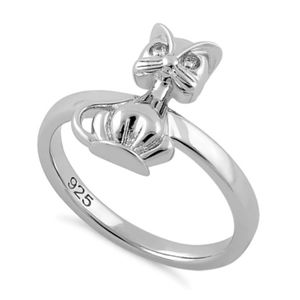 Sterling Silver 925 Cat Ring Size 10